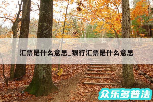 汇票是什么意思_银行汇票是什么意思