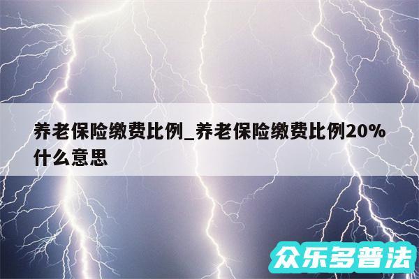 养老保险缴费比例_养老保险缴费比例20%什么意思