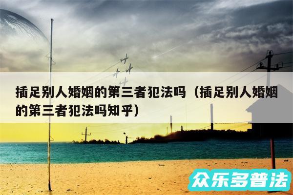 插足别人婚姻的第三者犯法吗以及插足别人婚姻的第三者犯法吗知乎