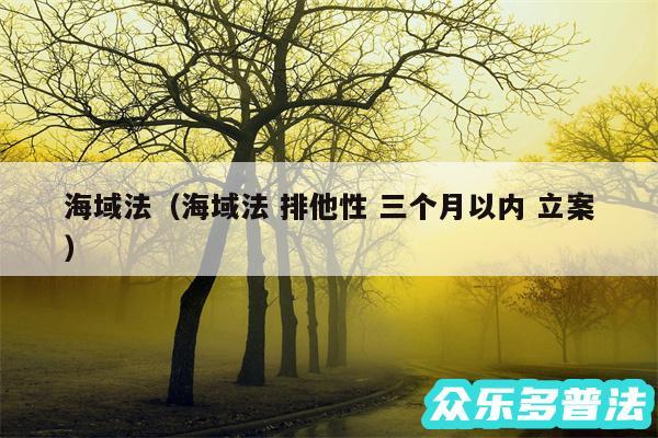 海域法以及海域法 排他性 三个月以内 立案