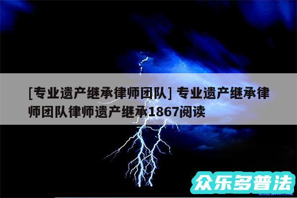 及专业遗产继承律师团队 专业遗产继承律师团队律师遗产继承1867阅读