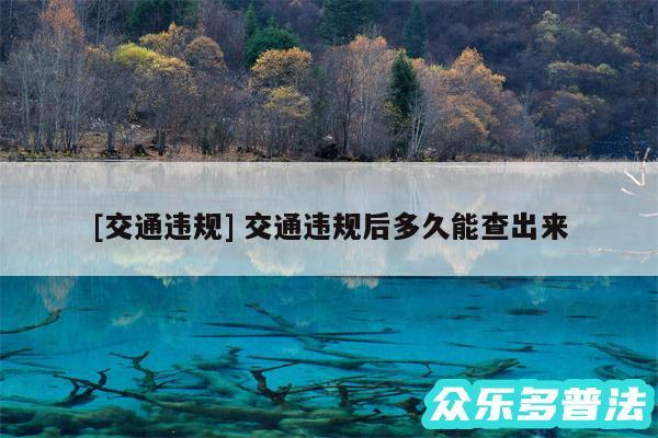 及交通违规 交通违规后多久能查出来