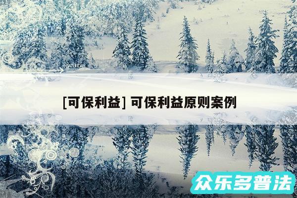 及可保利益 可保利益原则案例