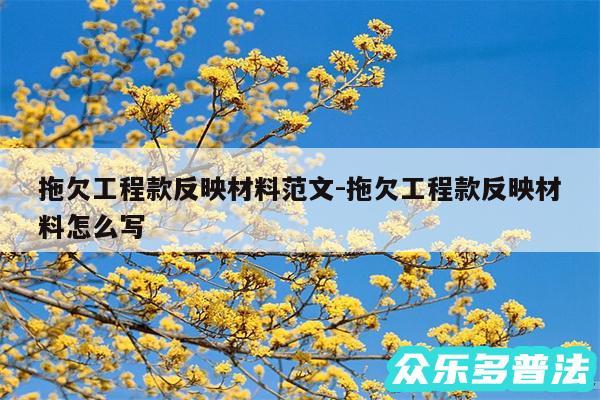 拖欠工程款反映材料范文-拖欠工程款反映材料怎么写