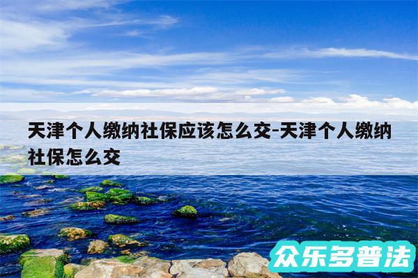 天津个人缴纳社保应该怎么交-天津个人缴纳社保怎么交