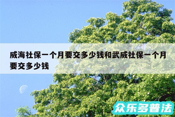 威海社保一个月要交多少钱和武威社保一个月要交多少钱