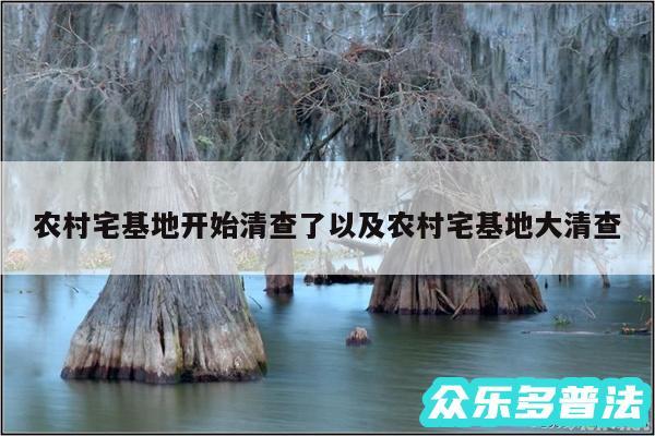 农村宅基地开始清查了以及农村宅基地大清查