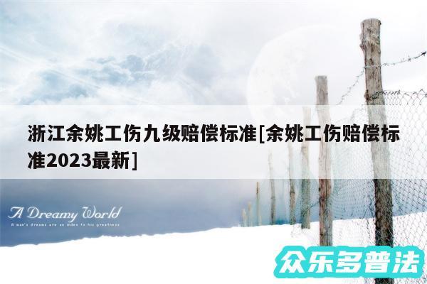 浙江余姚工伤九级赔偿标准及余姚工伤赔偿标准2024最新