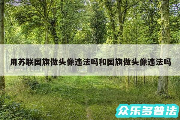 用苏联国旗做头像违法吗和国旗做头像违法吗