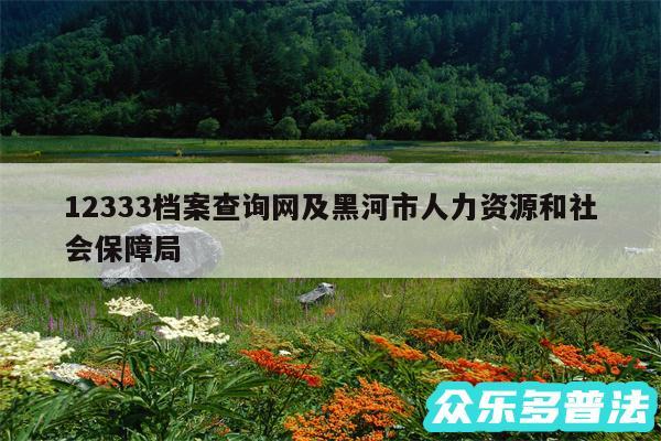 12333档案查询网及黑河市人力资源和社会保障局