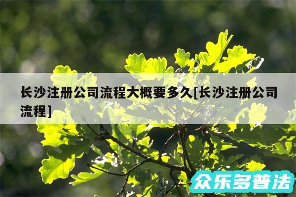 长沙注册公司流程大概要多久及长沙注册公司流程