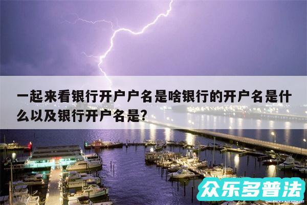 一起来看银行开户户名是啥银行的开户名是什么以及银行开户名是?