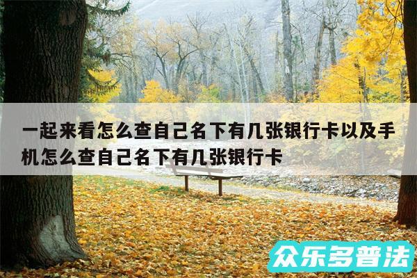 一起来看怎么查自己名下有几张银行卡以及手机怎么查自己名下有几张银行卡