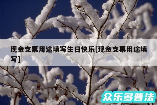 现金支票用途填写生日快乐及现金支票用途填写