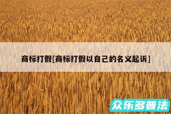 商标打假及商标打假以自己的名义起诉