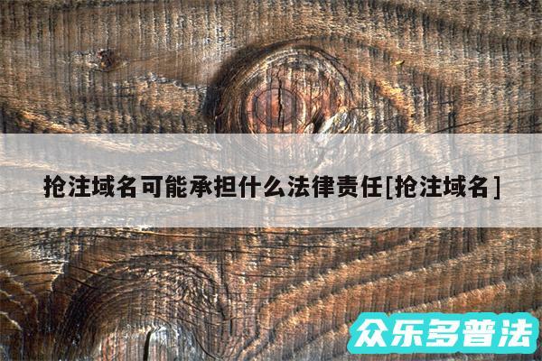 抢注域名可能承担什么法律责任及抢注域名