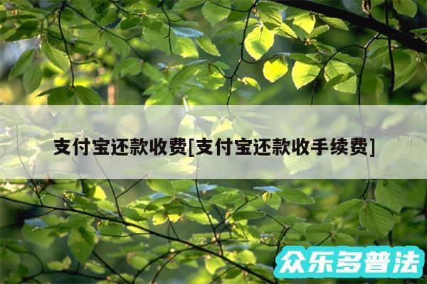支付宝还款收费及支付宝还款收手续费