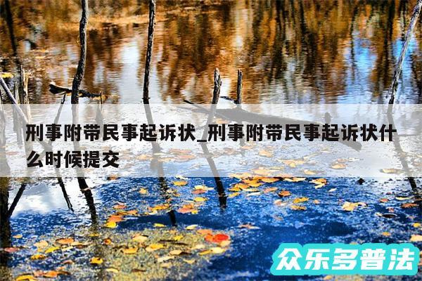 刑事附带民事起诉状_刑事附带民事起诉状什么时候提交